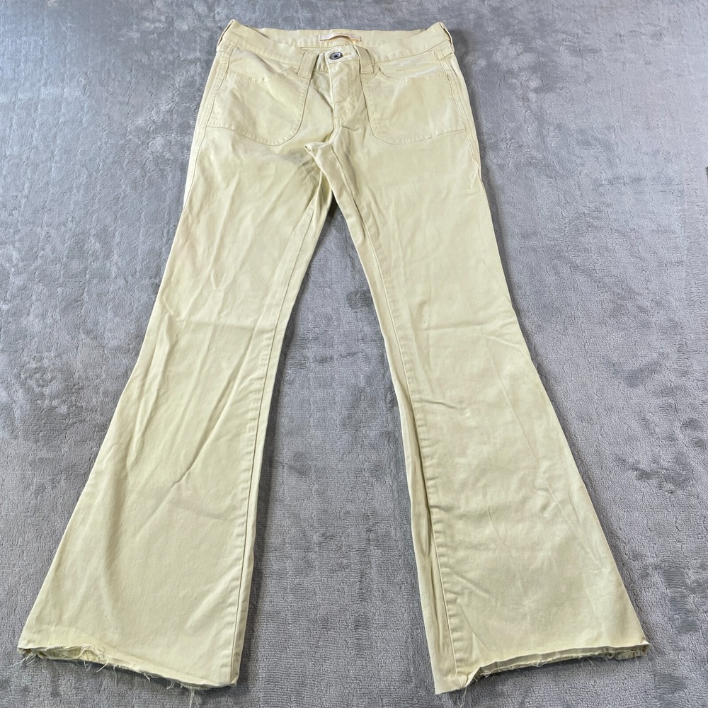 Mavi Jeans Women 27x32 Light Yellow Rony Flare Festival Bootcut Patch‎ Pocket